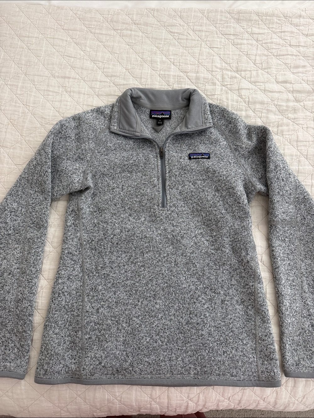 Patagonia Gray Heather 1/4-Zip Cowl Sweater